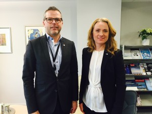 Morten Bakke (politisk rådgiver) og Anniken Hauglie (statsråd)